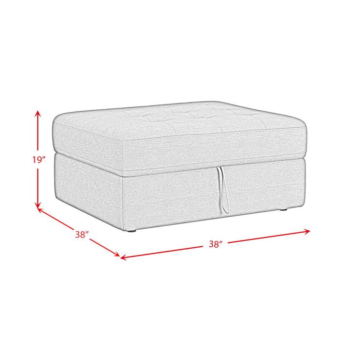 Options One Storage Ottoman in Palmer Plus Ash