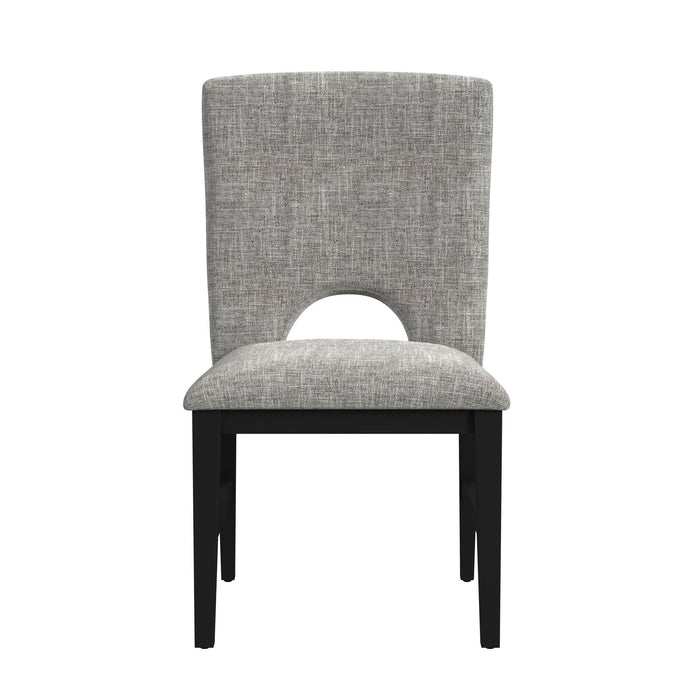 Oregon Dining Side Chair with Grey Fabric in Black (2 Per Carton)