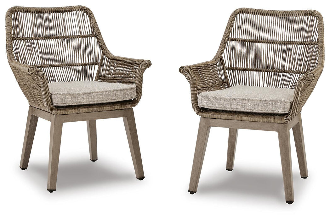 Beach Front Arm Chair with Cushion (Set of 2) - Furniture House (VA)