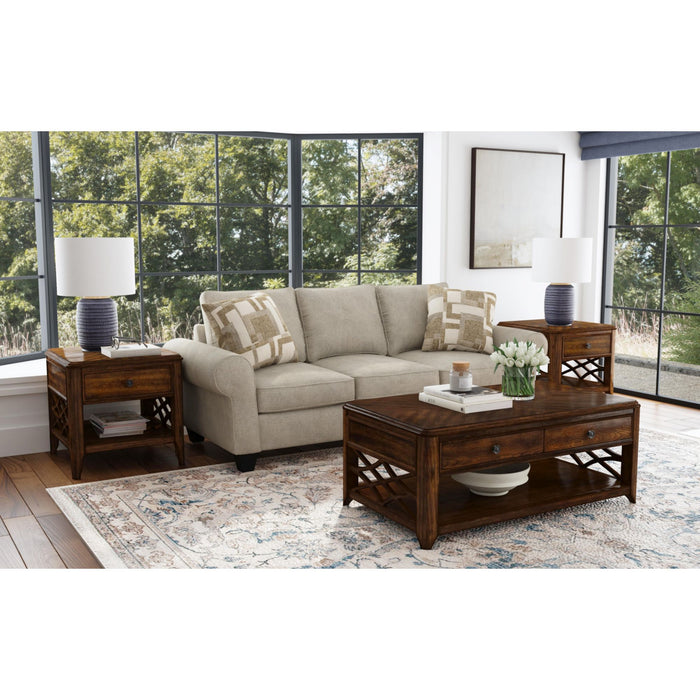 Phillipe 3PC Occasional Table Set in Cherry-Coffee Table & Two End Table - Furniture House (VA)