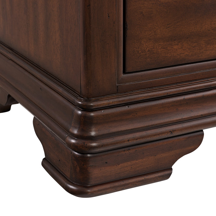 Phillipe 3-Drawer Nightstand With USB in Cherry