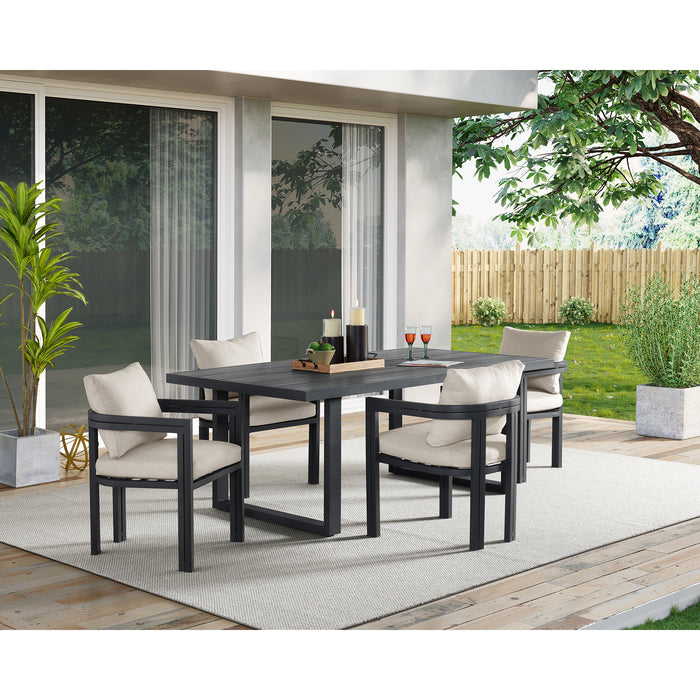 Playa Dining Chair - Dark Grey and Olefin Beige (2 Per Carton) - Furniture House (VA)