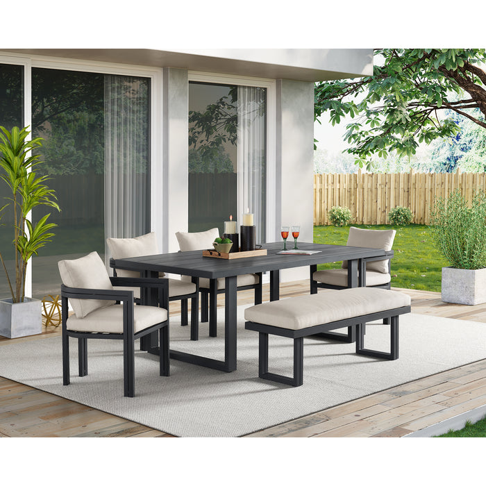 Playa Dining Chair - Dark Grey and Olefin Beige (2 Per Carton) - Furniture House (VA)