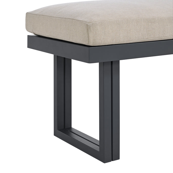 Playa Dining Bench - Dark Grey and Olefin Beige - Furniture House (VA)