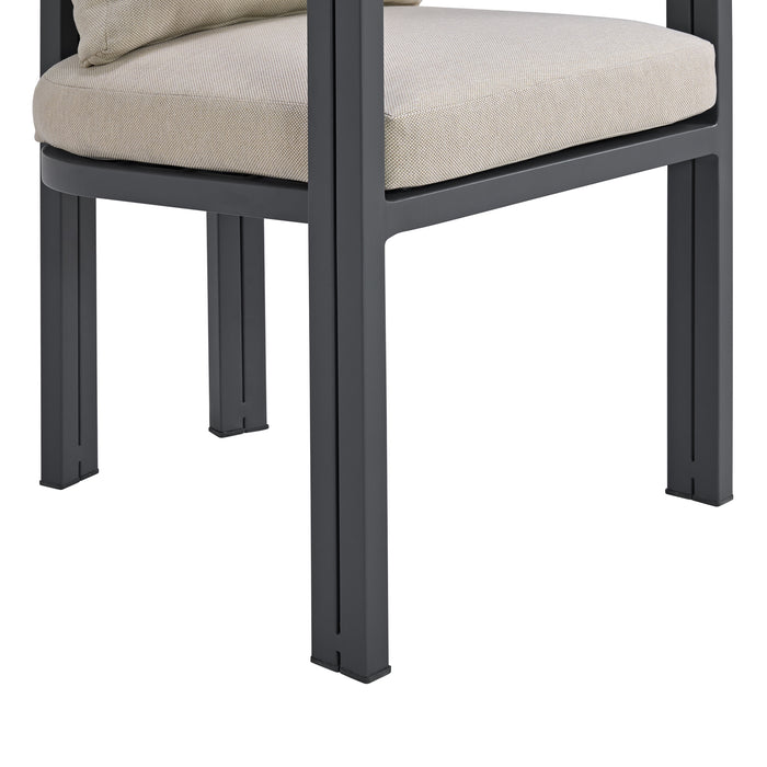 Playa Dining Chair - Dark Grey and Olefin Beige (2 Per Carton) - Furniture House (VA)