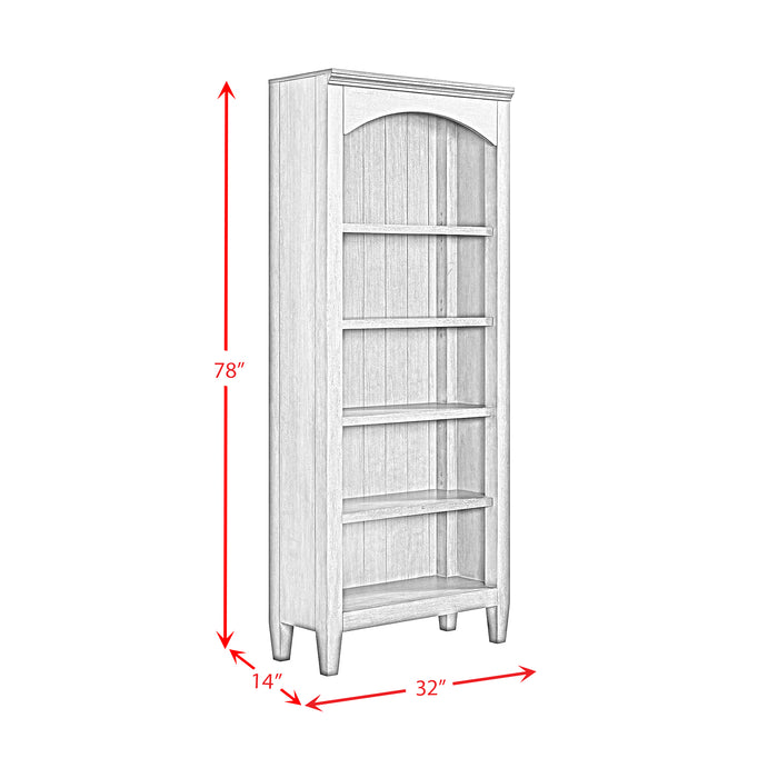 Portico Open Bookcase in Brown Oak