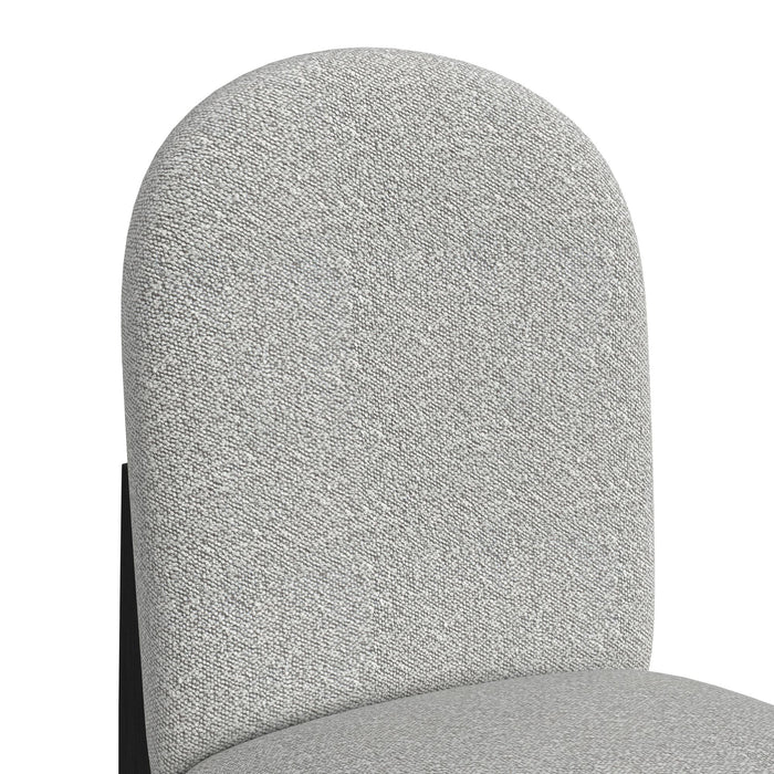 Portland Round Back Counter Stool with Grey Fabric in Black (2 Per Carton)