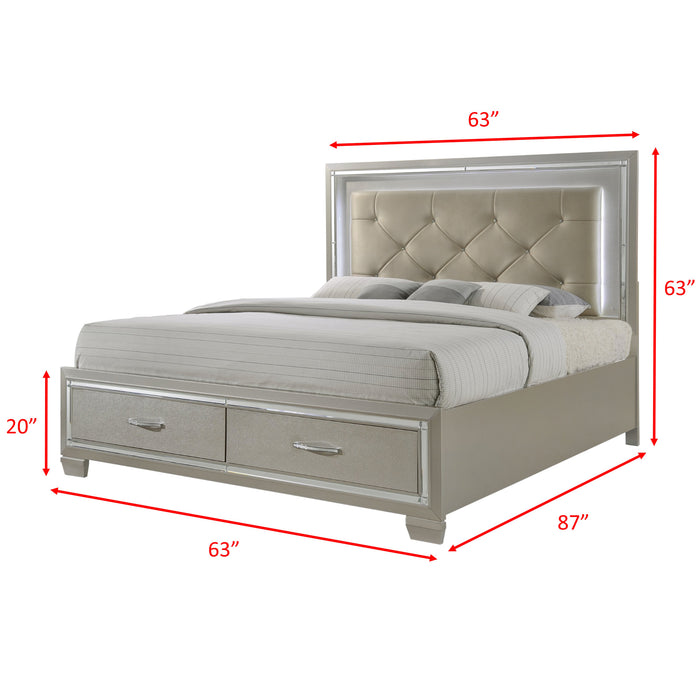 Platinum Platform Storage Bedroom Set - Furniture House (VA)