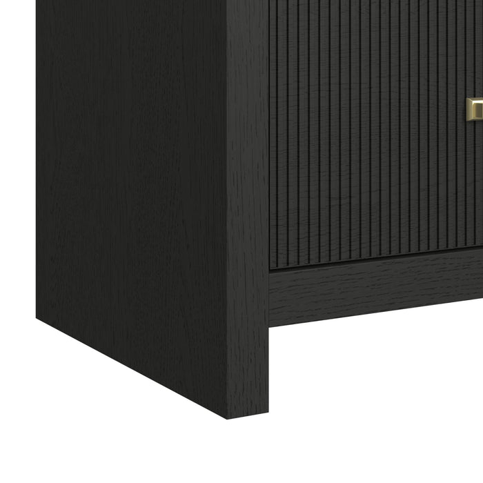Ridgemont Dresser and Mirror Set in Black with Grain