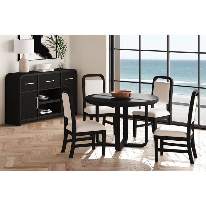 Ridgemont Round Dining Table in Black with Grain - Furniture House (VA)