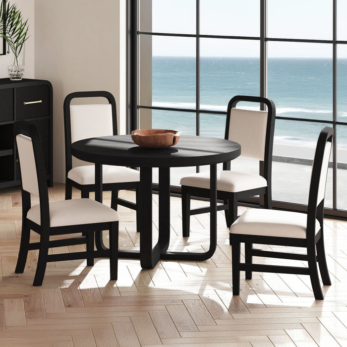 Ridgemont Round Dining Table in Black with Grain - Furniture House (VA)