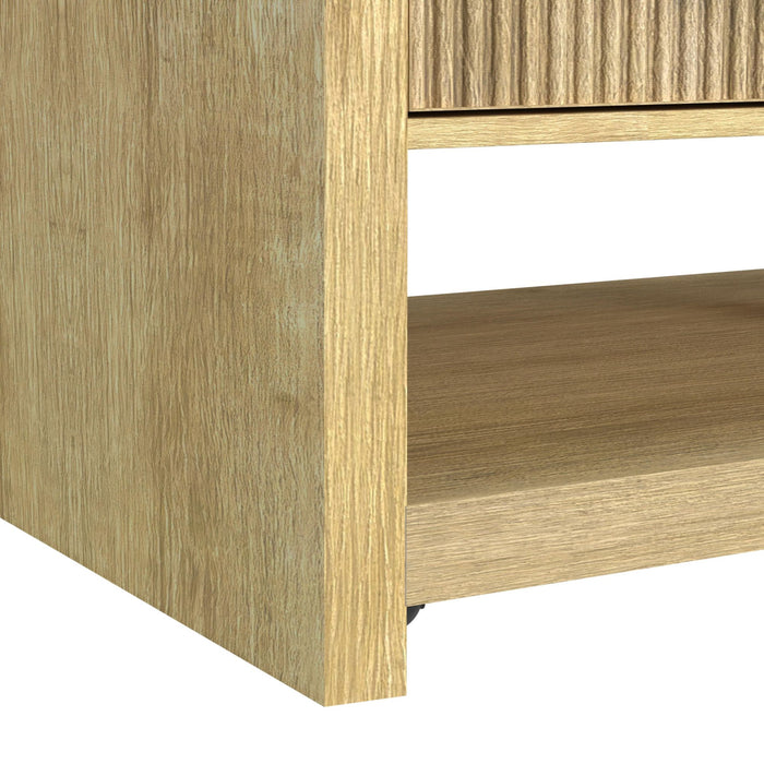Ridgemont 3PC Occasional Table Set in Natural-Coffee Table & Two End Table