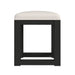 Ridgemont Dressing Stool with White Fabric in Black with Grain - Furniture House (VA)