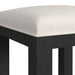 Ridgemont Dressing Stool with White Fabric in Black with Grain - Furniture House (VA)