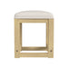 Ridgemont Dressing Stool with White Fabric in Natural - Furniture House (VA)