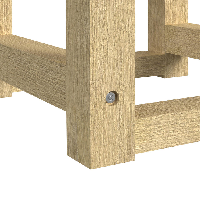 Ridgemont Dressing Stool with White Fabric in Natural - Furniture House (VA)