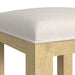 Ridgemont Dressing Stool with White Fabric in Natural - Furniture House (VA)