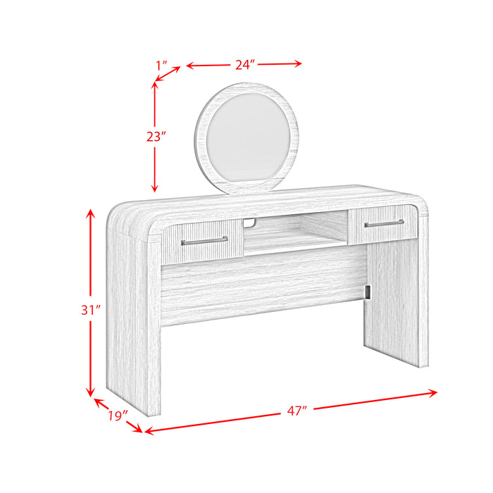 Ridgemont Dressing Table and Mirror in Black with Grain - Furniture House (VA)