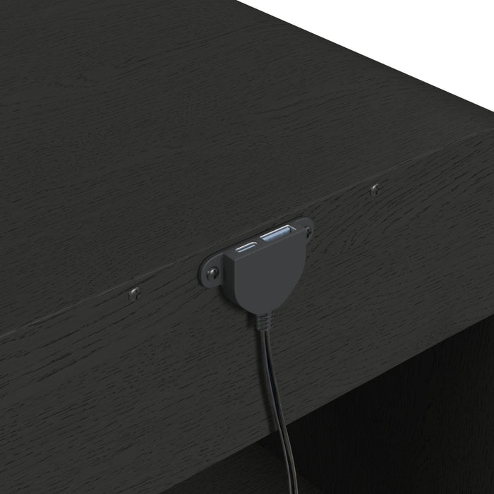 Ridgemont End Table with USB in Black with Grain - Furniture House (VA)