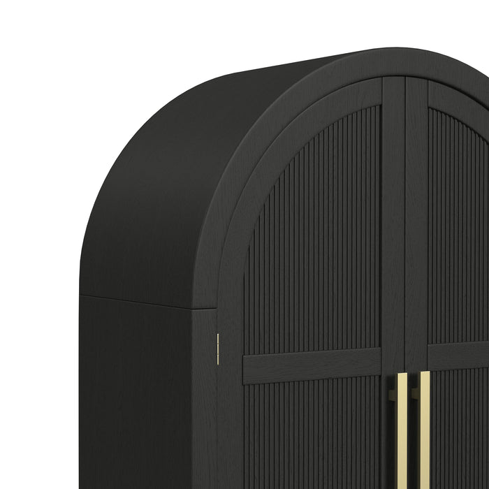 Ridgemont Large Bookcase in Black with Grain - Furniture House (VA)