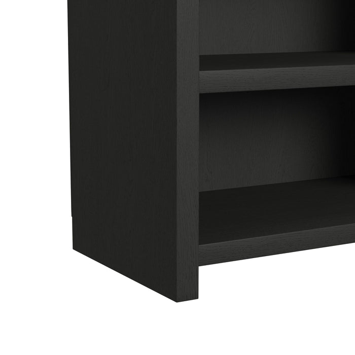 Ridgemont Open Bookcase in Black with Grain - Furniture House (VA)