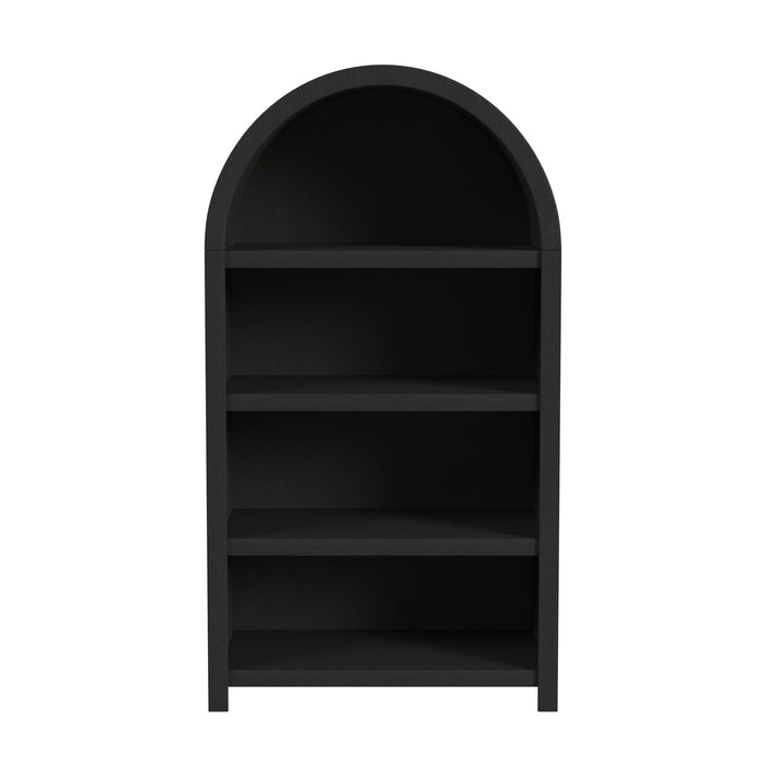 Ridgemont Open Bookcase in Black with Grain - Furniture House (VA)