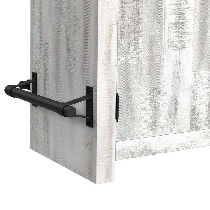 Rogen Rustic Bar Table with Ice Tray, USB and Power in Rustic White