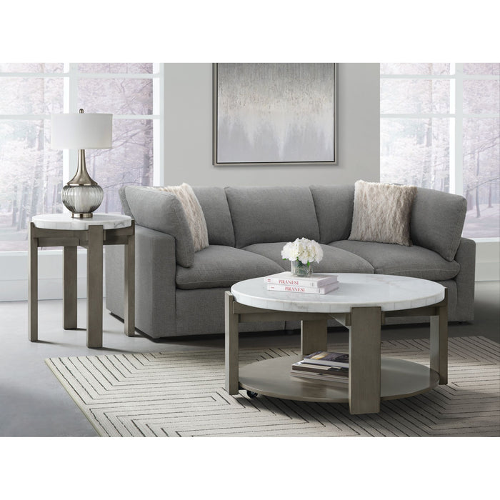 Rosamel Round End Table in Ash Brown - Furniture House (VA)