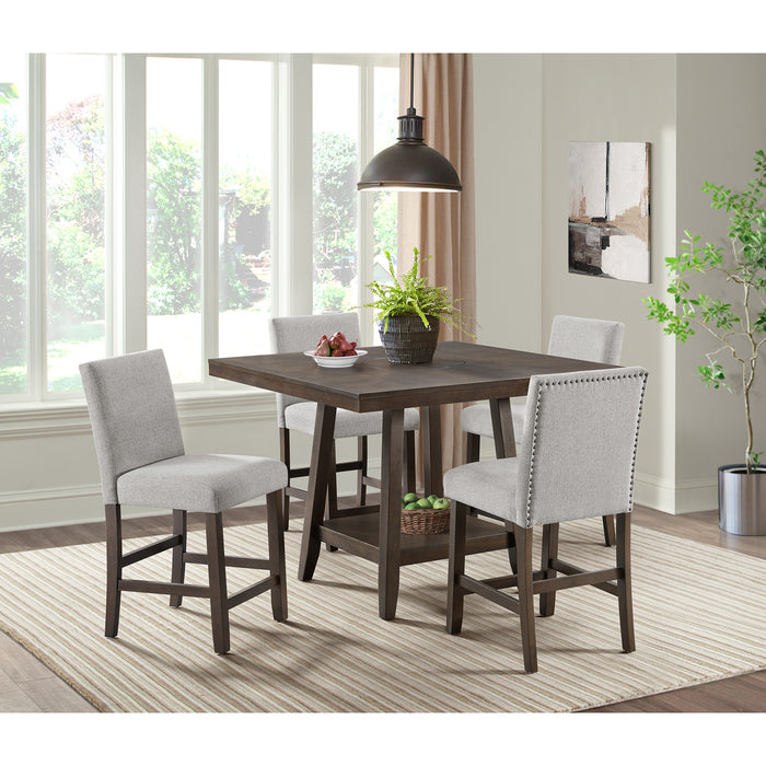Seneca Counter Height Dining Set in Brown-Table and Four Chairs - Furniture House (VA)