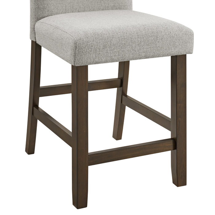 Seneca Counter Side Chair with Grey Fabric in Brown (2 Per Carton)