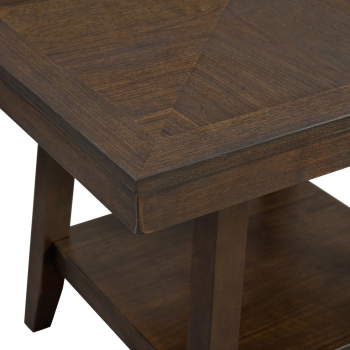 Seneca Square Counter Table with Lazy Susan in Brown - Furniture House (VA)