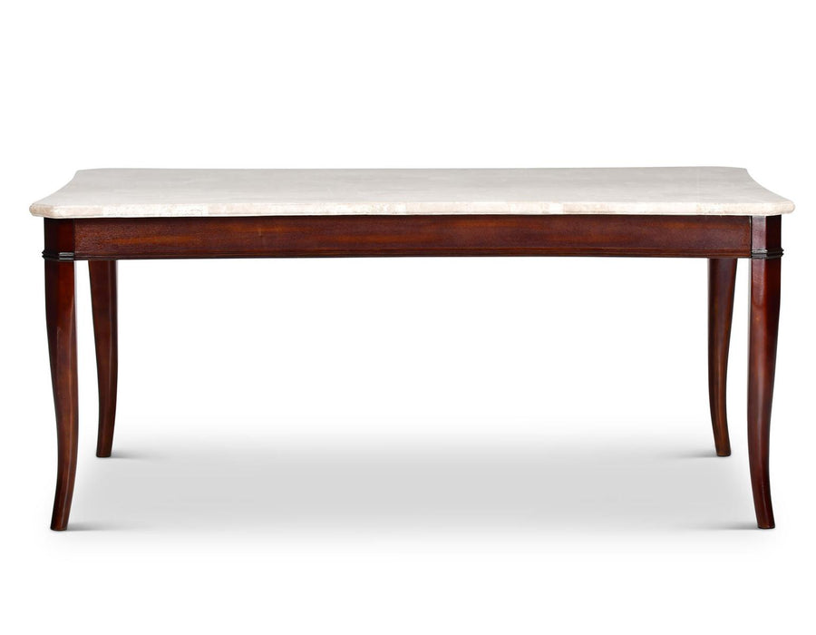 Steve Silver Marseille Marble Top Dining Table in Merlot Cherry
