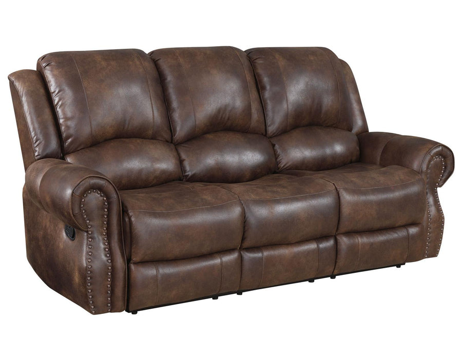Steve Silver Navarro Manual Reclining Sofa in Saddle Brown