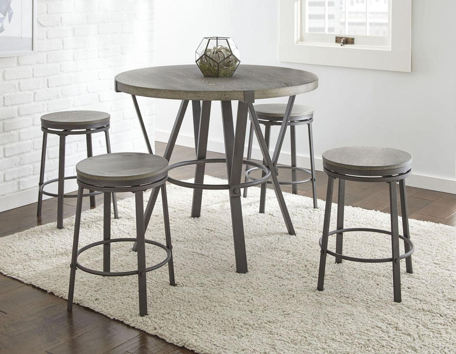 Steve Silver Portland Round Counter Table in Gray