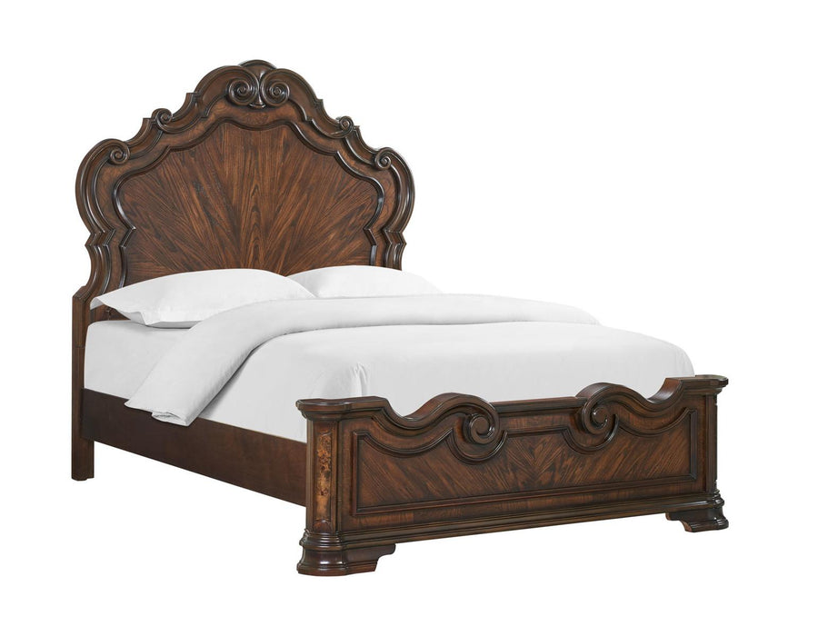 Steve Silver Royale Queen Panel Bed in Brown Cherry