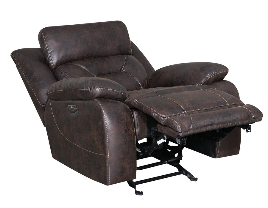 Steve Silver Aria Dual Power Recliner in Saddle Brown
