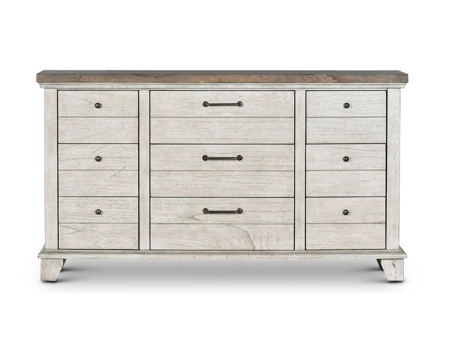 Steve Silver Bear Creek 9 Drawer Dresser in White Smoke