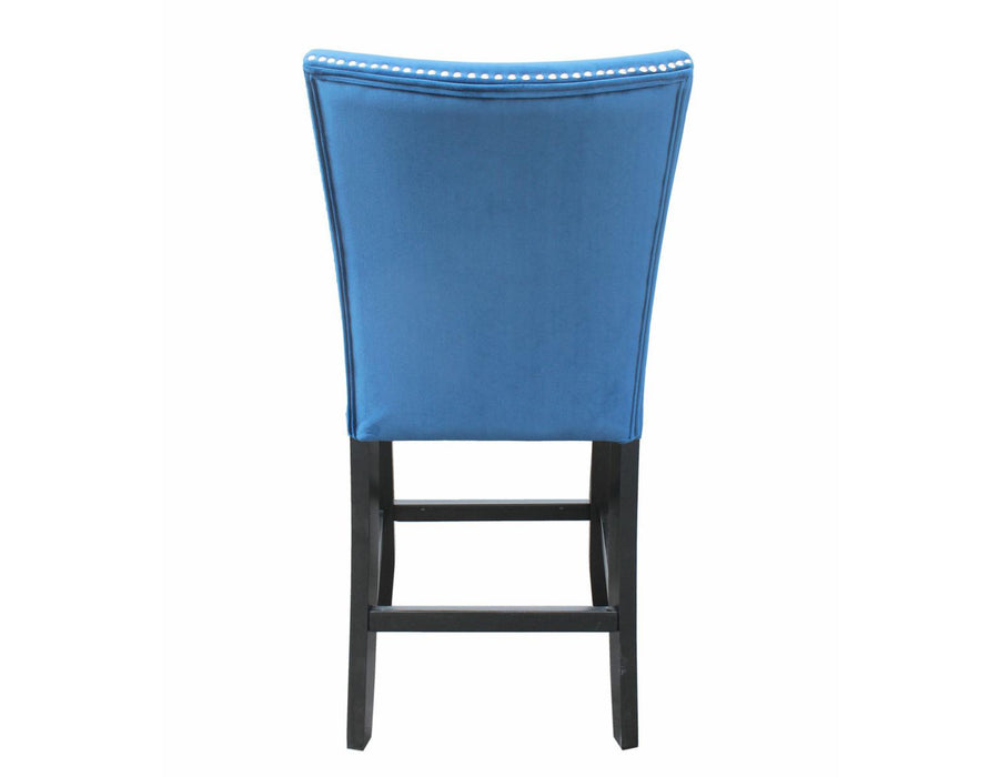 Steve Silver Camila Blue Velvet Counter Chair in Blue (Set of 2)