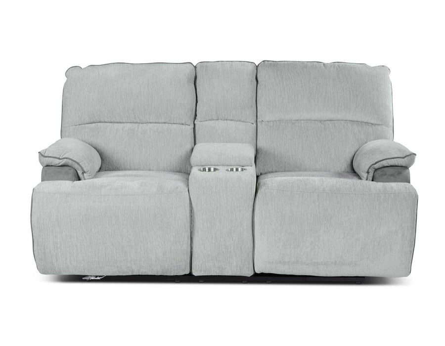 Steve Silver Cyprus Manual Reclining Console Loveseat in Two-Tone Cloud