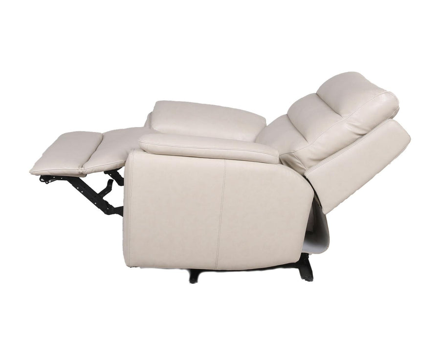 Steve Silver Duval Leather Dual Power Recliner in Impressive Ivory
