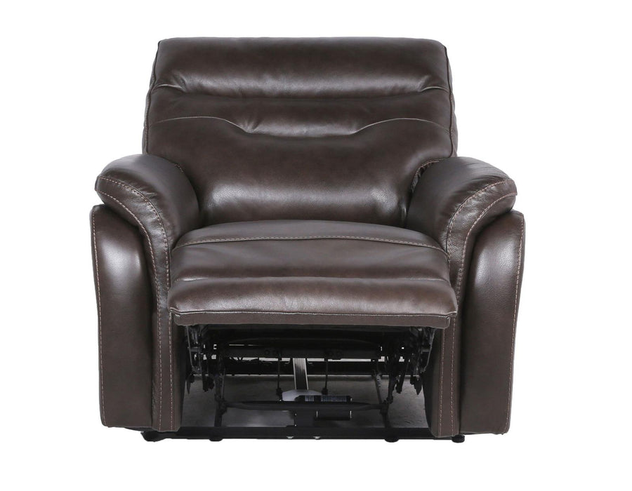 Steve Silver Fortuna Leather Dual Power Recliner in Coffee
