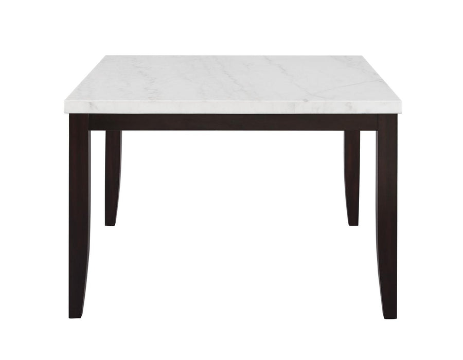 Steve Silver Francis Square Marble Top Dining Table in Cordovan Dark Cherry