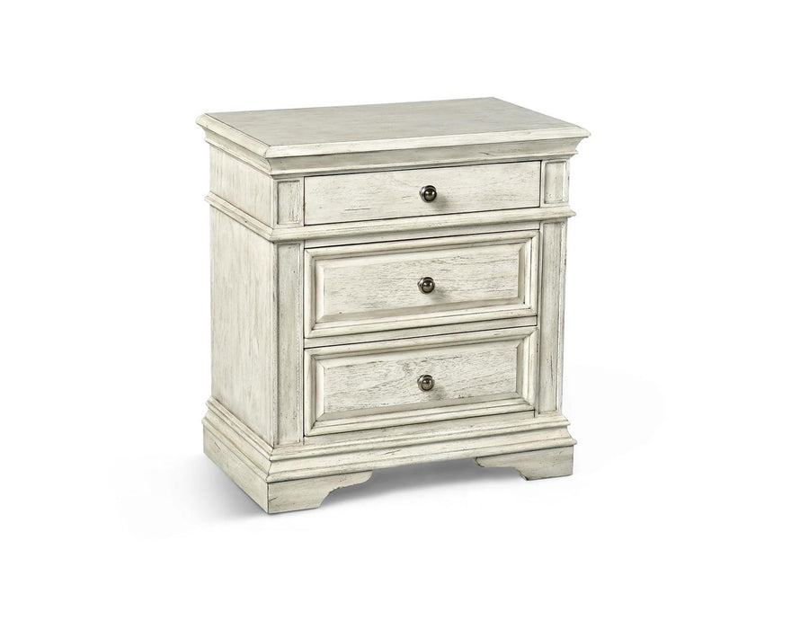 Steve Silver Highland Park 3 Drawer Nightstand in Cathedral White
