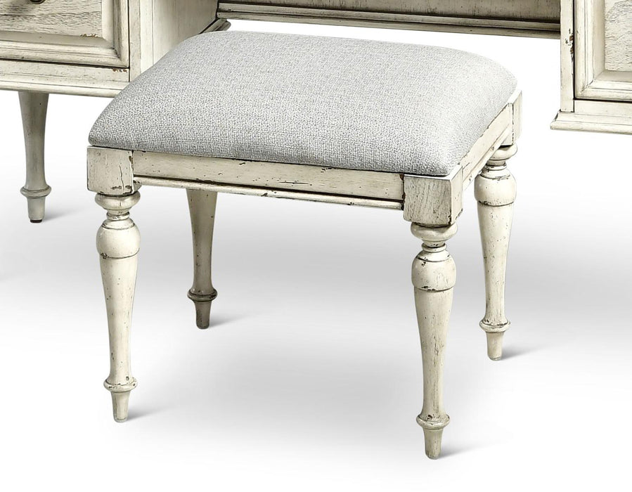 Steve Silver Highland Park Vanity Bench in Cathedral White