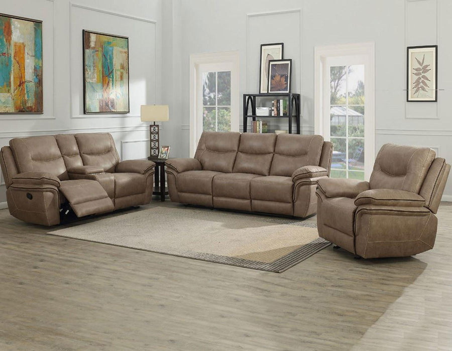 Steve Silver Isabella Manual Reclining Console Loveseat in Sand