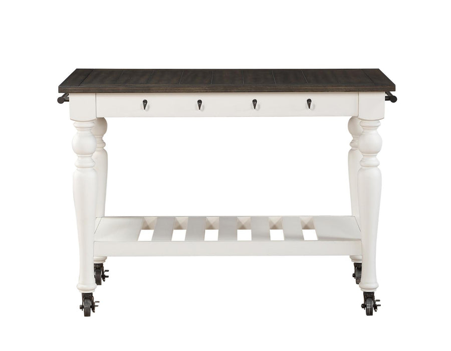 Steve Silver Joanna Kitchen Cart in Two-tone Ivory and Mocha