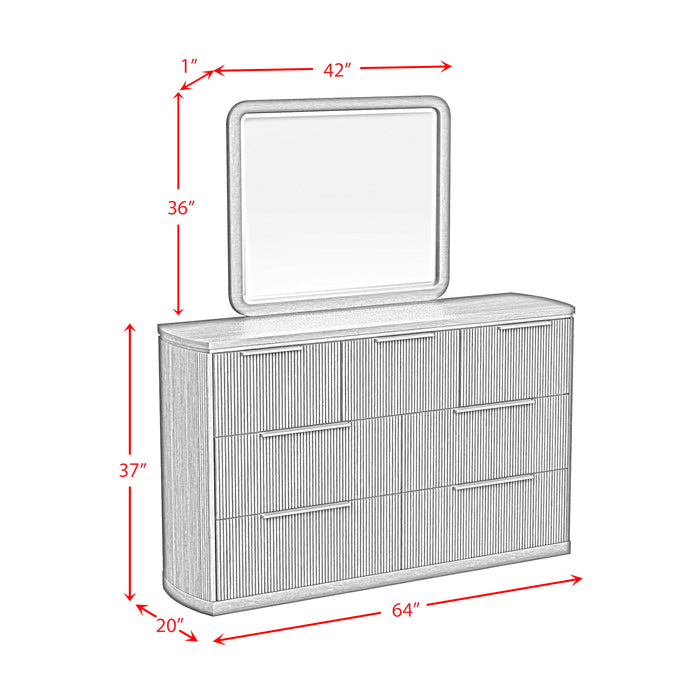 Sylvie UPH Bedroom Set with White Fabric