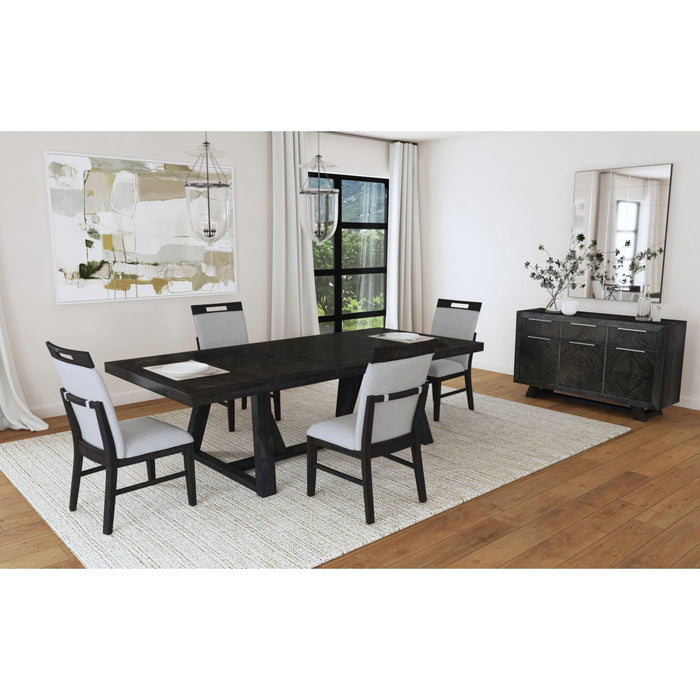Transcend Standard Height Dining Set in Charcoal-Table and Four Chairs