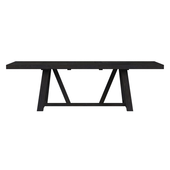 Transcend Dining Table with 22" Leaf in Charcoal