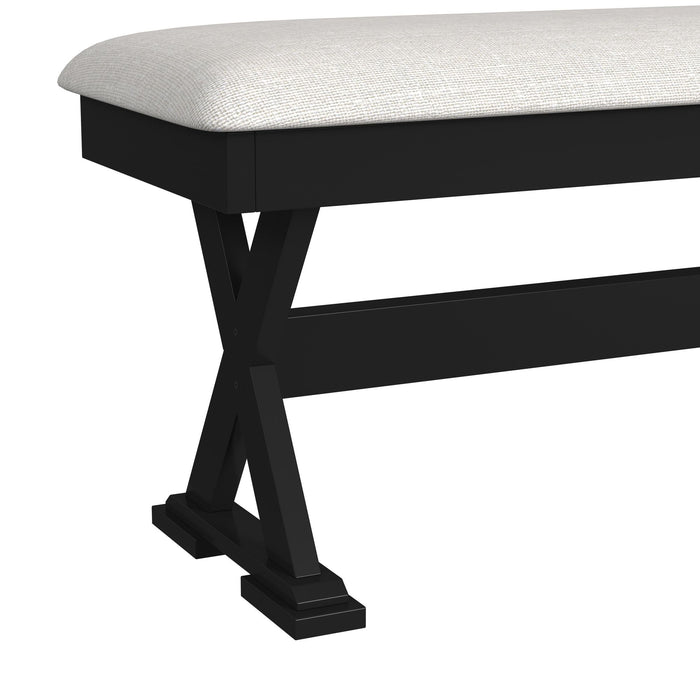 Tulane 6PC Dining Set with Table, 4 Chairs, and Bench in Oak and Black - Furniture House (VA)